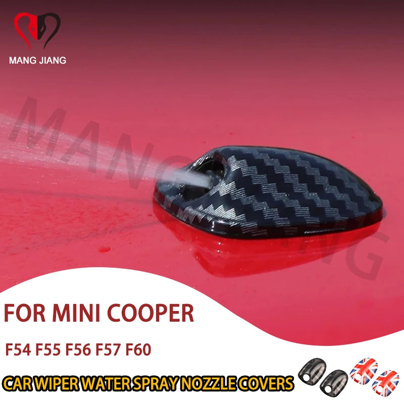 Car Wiper Water Spray Nozzle Covers Stickers Union Jack For Mini Cooper F54 F55 F56 F57 F60 Decorative Shell Car Accessories