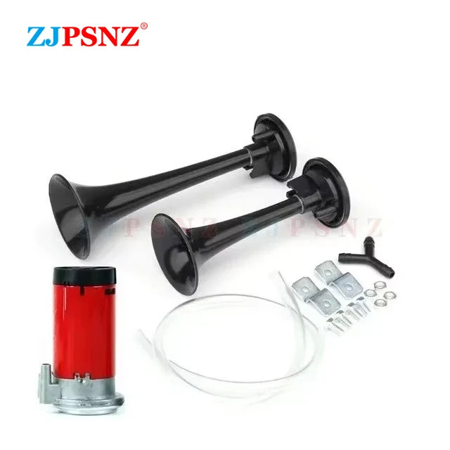 DC12/24V Dual Tone Air Horn Sets Trumpet With Compressor Speaker Powerful Durable 135dB Super Loud For Motorcycle Car Boat Truck