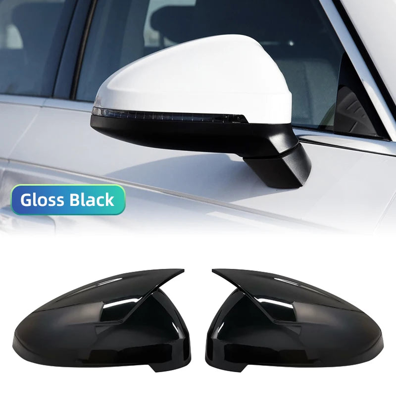 For Audi A4 A5 B9 Side Mirror Caps (Black Look) 2017 2018 2019 2020 2021 2022 S4 S5 RS5 allroad Quattro replace Covers ABT style