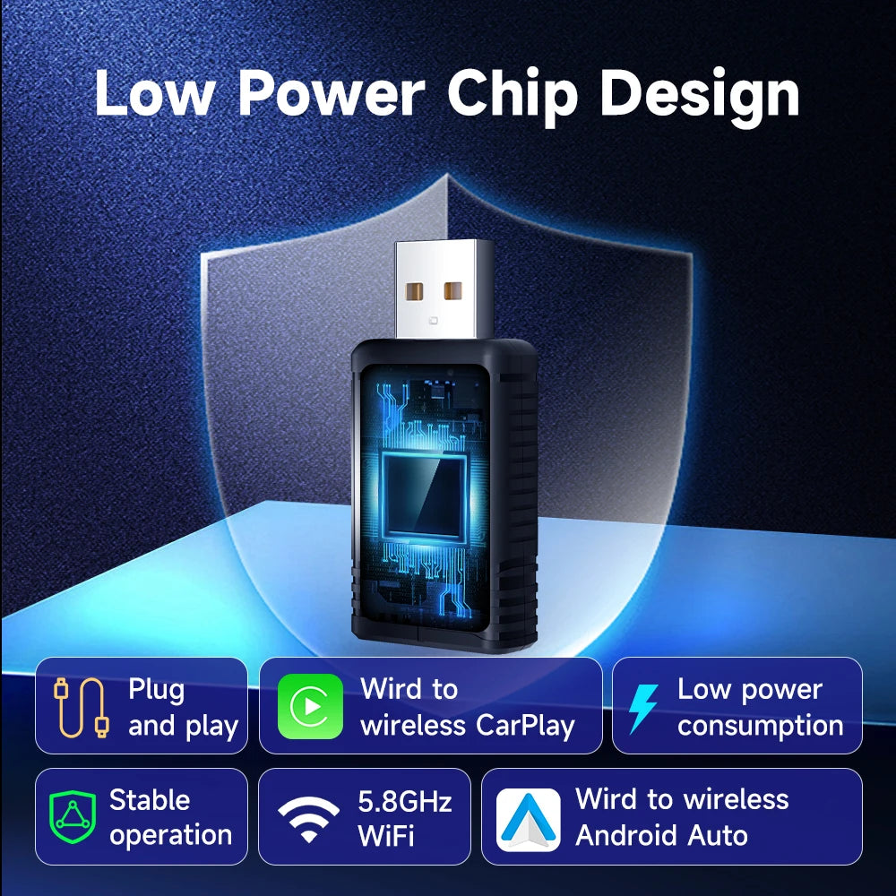 2025 HEYINCAR 2in1 Wireless Android Auto Adapter  Carplay Smart Dongle Plug and Play For  Kia Volvo Audi MG Opel VW Hyundai Jeep