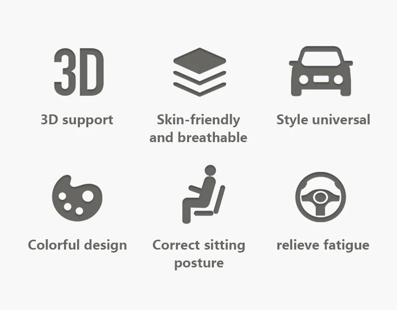 Memory Foam Car Seat Pillow Car Neck Pillow Protective Lumbar Back Support Breathable Car Headrest Cushion For Travel