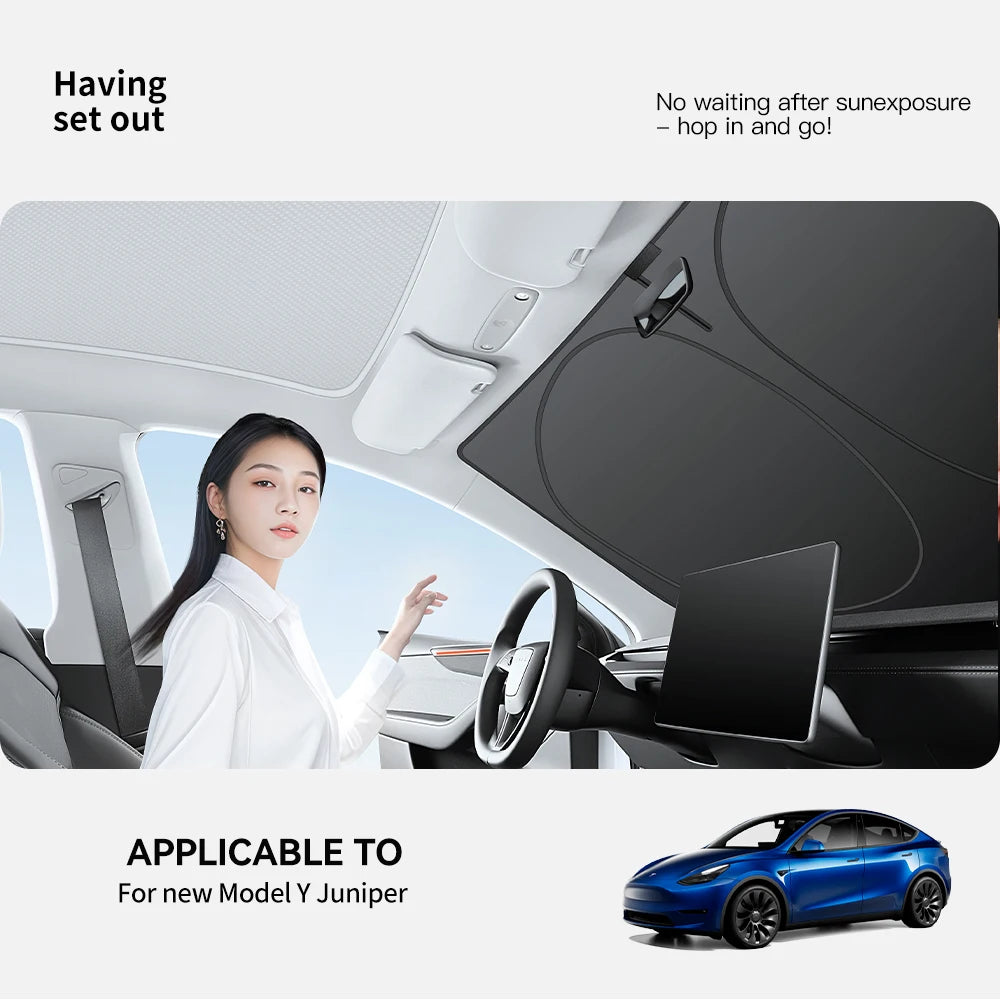 YZ For Tesla Model 3 Y Highland Juniper 2021-2025 Car Side Window Sunshade with Suction Cups Front Rear Windshield Privacy