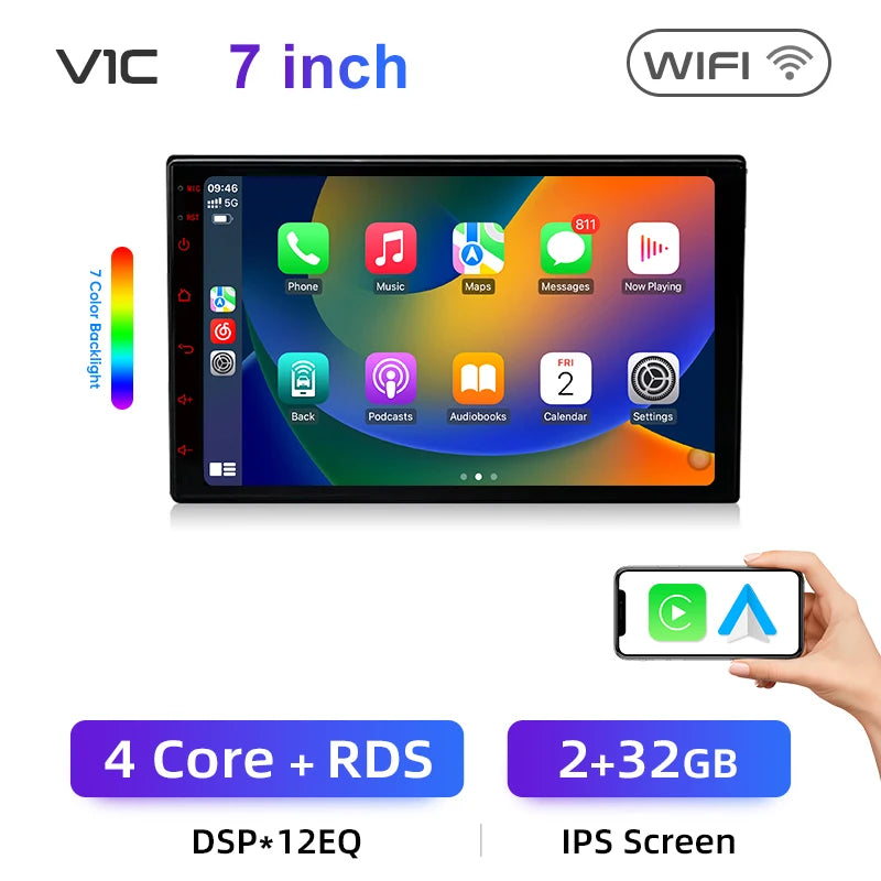 Junsun 7 9 10 inch Universal Car Radio Wireless CarPlay for Apple Android Auto 4G Car Intelligent Systems DSP IPS Touch Screen