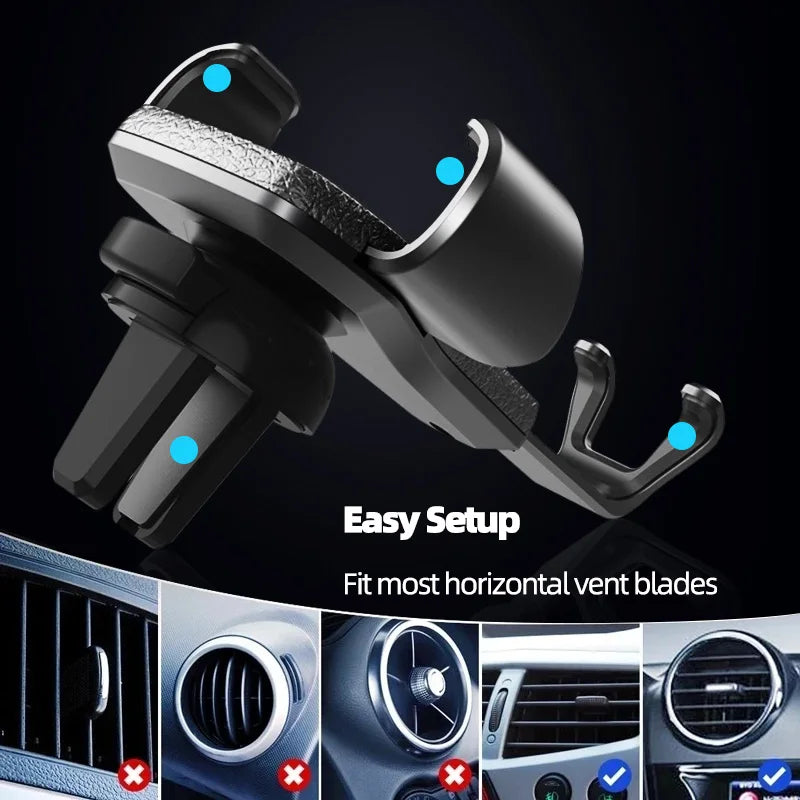 NEW Gravity Car Holder For Phone Air Vent Clip Mount Mobile Cell Stand Smartphone GPS Support For iPhone Mobile Phone
