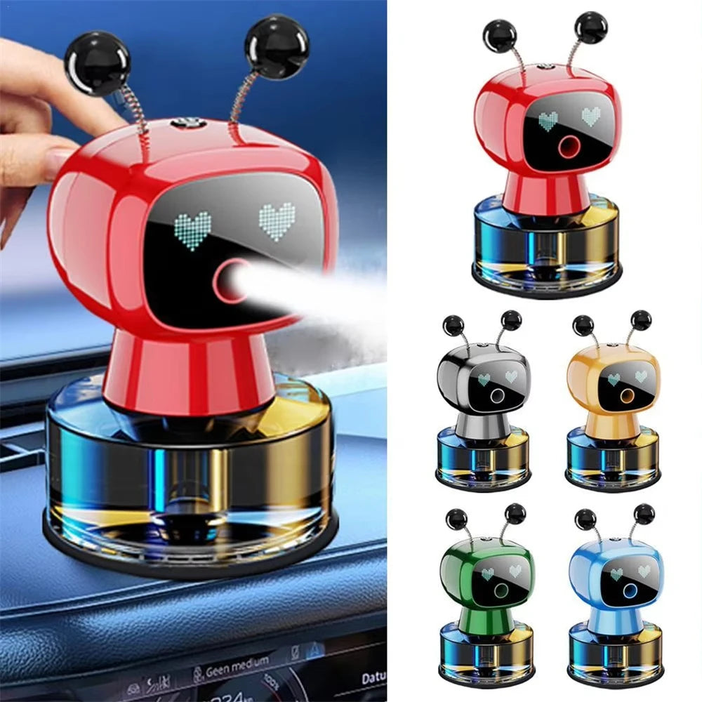 Car Air Freshener AI Smart Robot Rechargeable Fragrance Auto Diffuser Air Freshener Aromatherapy Perfume Universal Accessories