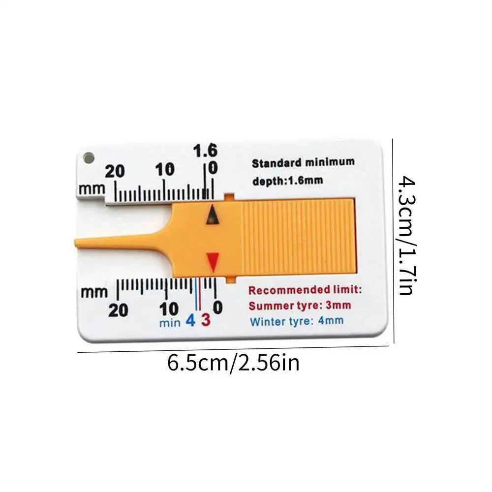 0-20MM Tyre Tread Depth Depthometer Gauge Caliper Plastic Tread Ruler Car Wheel Tire depth gauge Tire Wheel Measure Tool