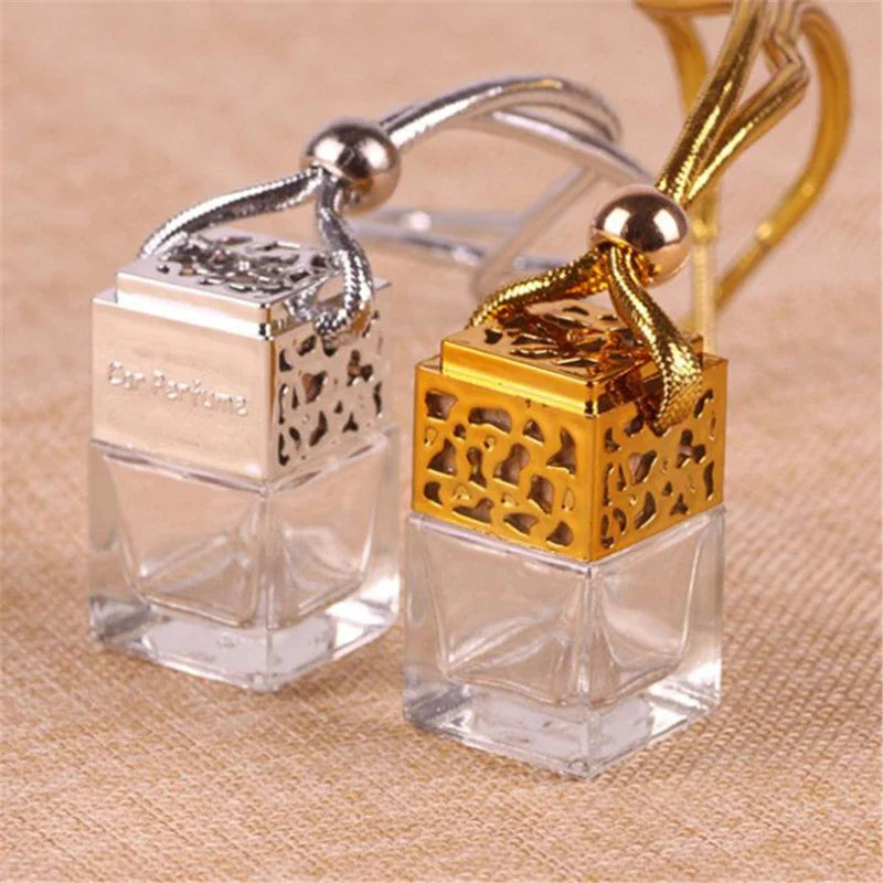 Air Freshener Ornament Perfume Bottle Pendant Essential Oils Auto Car Perfume Bottle Hanging Glass Bottle Car-styling
