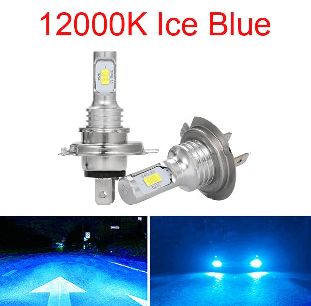 2Pcs H7 H1 H8 H9 H11 9005 9006 LED Bulbs HB3 HB4 CSP LED Super Bright Headlight DRL Lamp 6000K White 3000K Yellow 12000K Blue