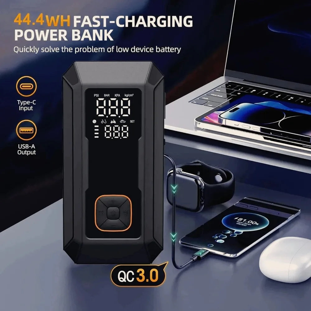 YINGBOOST Car Jump Starter with Air Pump Peak 4000A Auto Battery Booster &150PSI Tire Inflator Jump Starter with Air Compressor