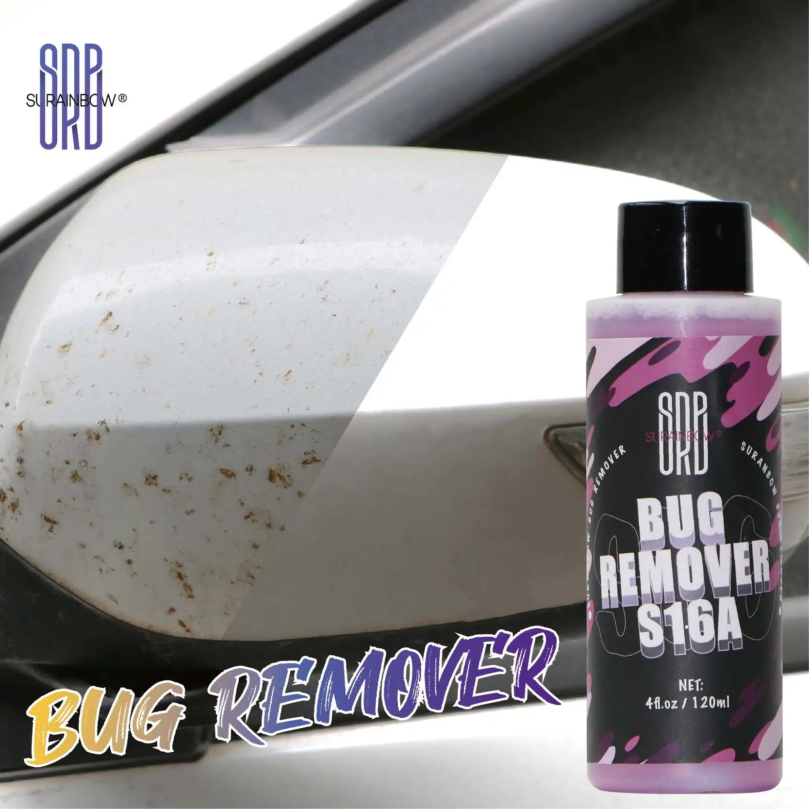 Car Bug Remover- Powerful Car Bug Remover For Car Detailing | All Purpose Spray Removes Bug & Tar From Plastic, Glass,Motorcycle