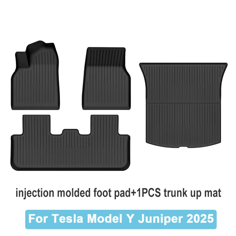 Car Trunk Mat For New Tesla Model Y 2025 Juniper TPE Floor Mats & Cargo Liner All Weather Trunk Mats Floor Liner Backrest Mats