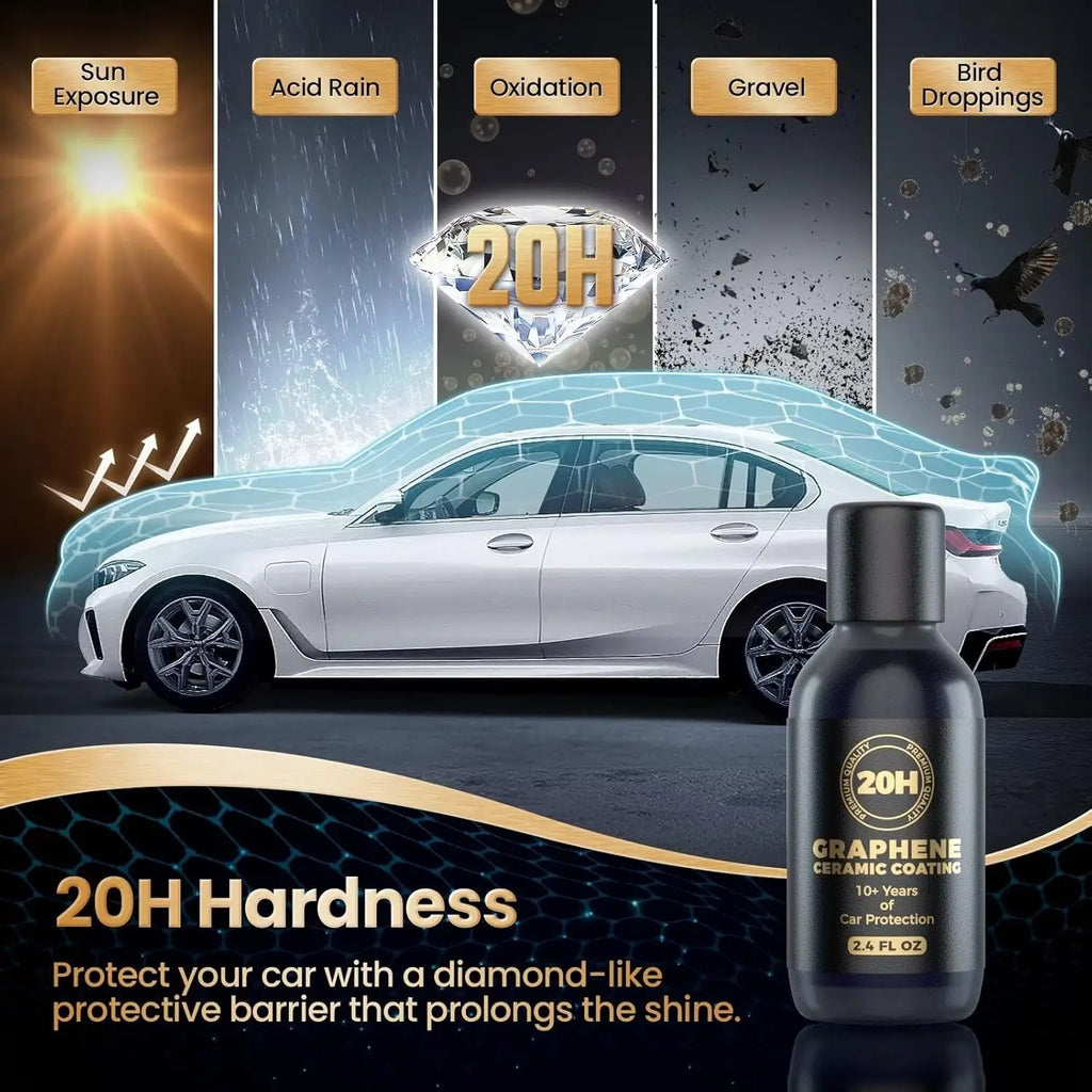20H Advanced Nano Graphene Ceramic Coating for Cars Unique UV Technology & Extremely Hydrophobic Car Ceramic Coating Kit