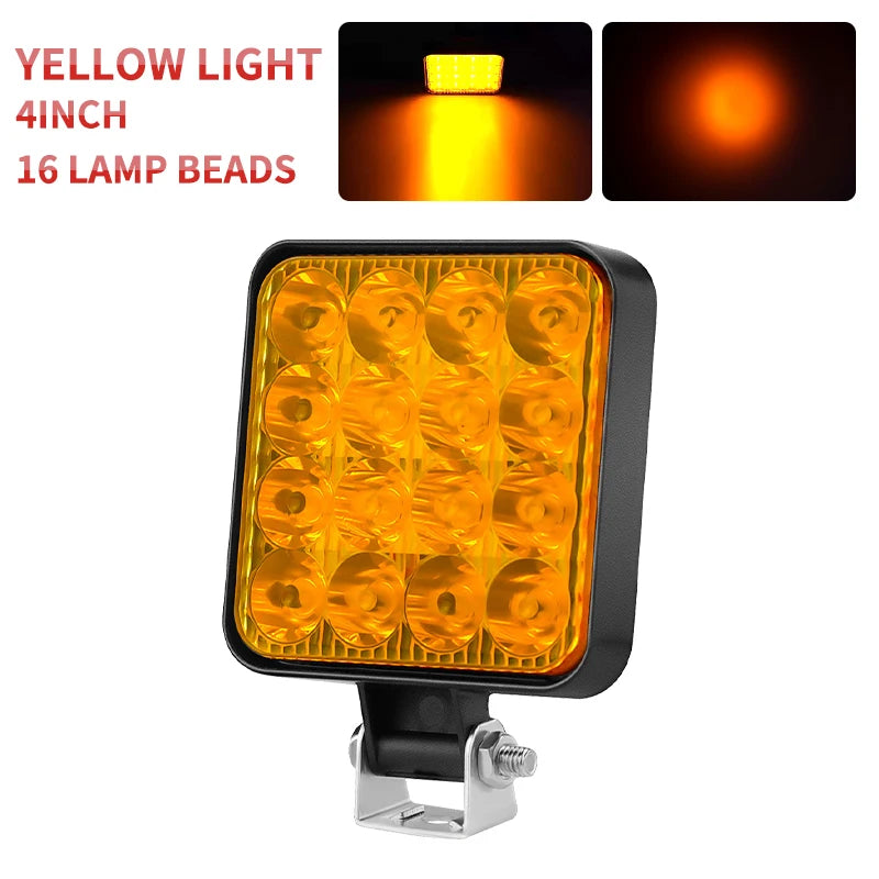 HAOLIDE Mini 4 inch LED Work Light 48W  6000k Off Road Spotlight for Truck 4X4 Car SUV ATV Barra LED Headlights 12V 24V