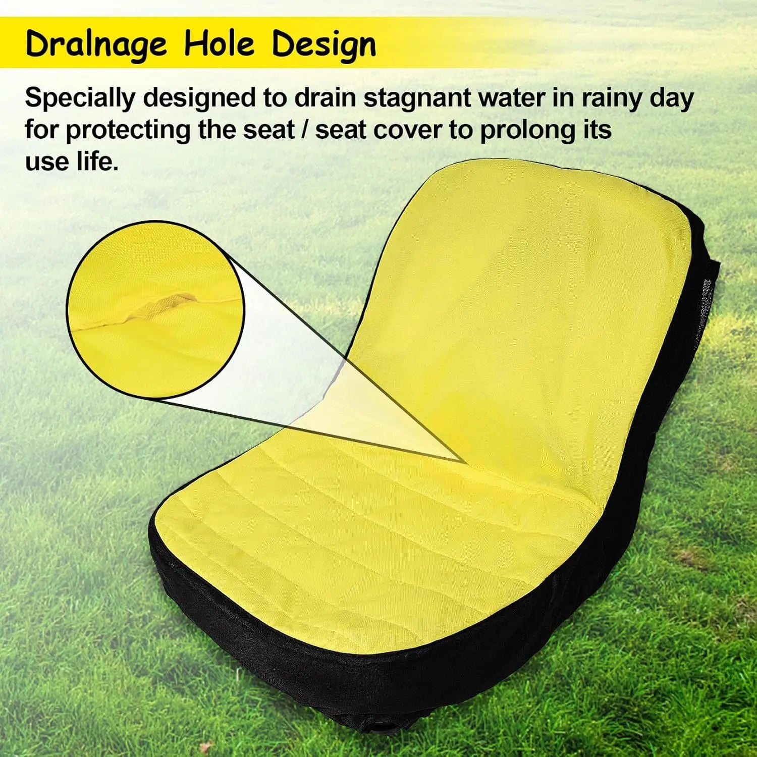 Riding Lawn Mower Cushioned Seat Cover LP92334 for John Deere Mower Tractor & Gator Weatherproof Seats up to 18" High Oxford 300