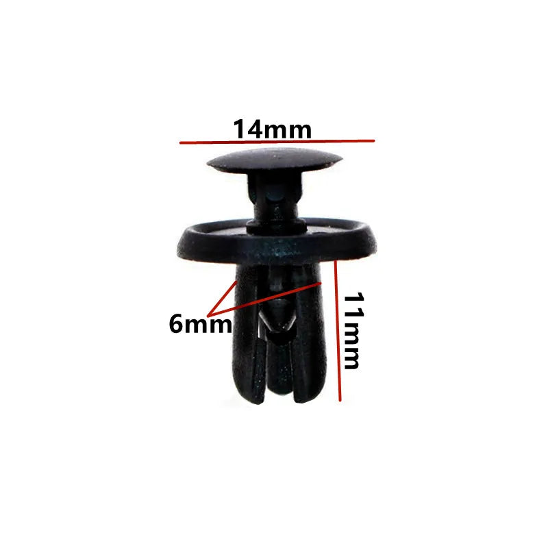6mm Motorcycle Auto Mudguard Screw Rivet Bag Packed For Mitsubishi Wheel Arch Car Trunk Plastic Fastener Clip Repair Small Box