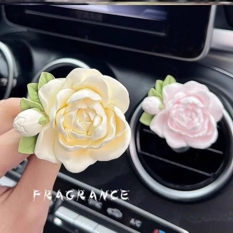 High-End Car AC Vent Jasmine Ornament - Niche Flower Decor, Perfect Gift for Interior Upgrade