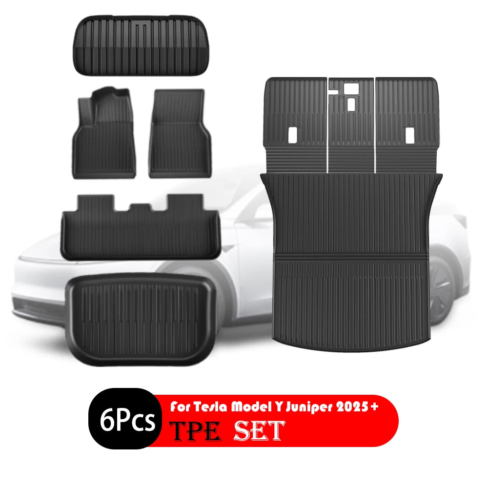 For Tesla New Model Y Juniper 2025+ TPE Floor Mats Waterproof Luggage Mat Wear-resistant Foot Pads ModelY Trunk Mats Accessories