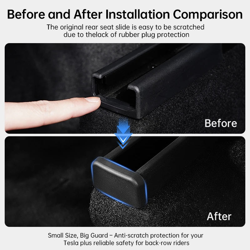 YZ For Tesla Model 3 Y Juniper Highland 2026 Seat Rail Cover 8-4PCS Protector Rear End Backseat Slide Protection Anti-kick News