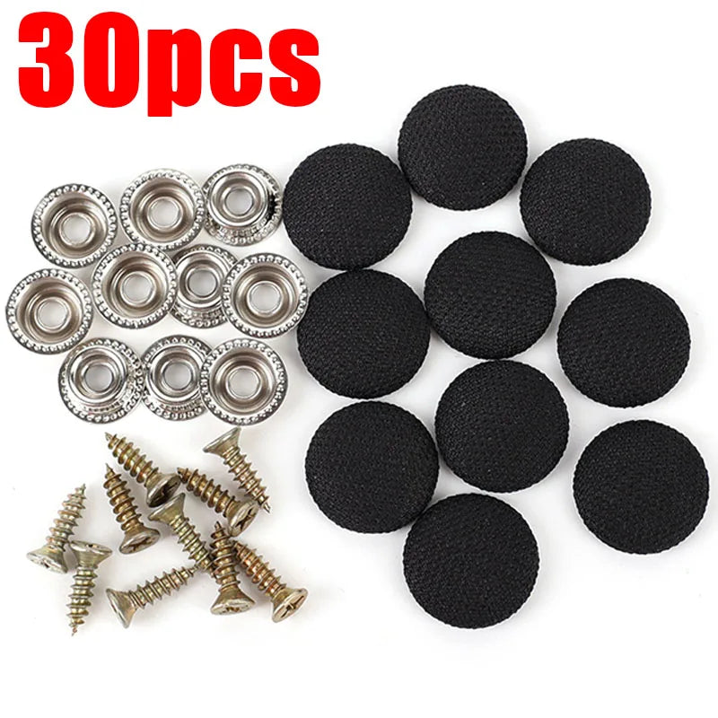 30/60Pcs Car Interior Roof Buckles Headliner Ceiling Cloth Fixing Screw Care Fabric Buckle Rivets Retainer Cap Repair Automotive