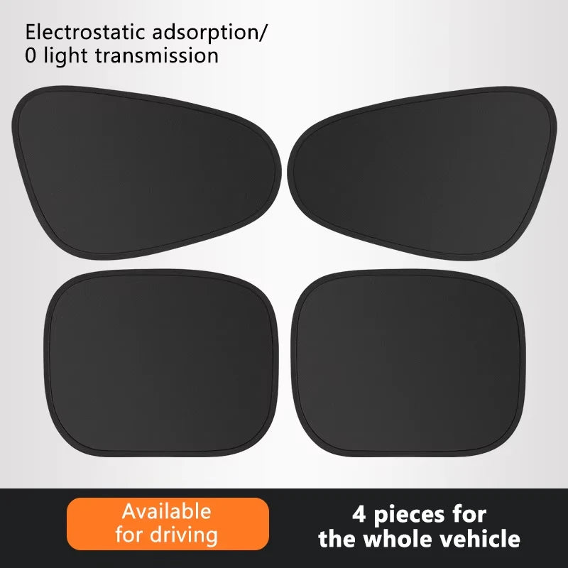 New Electrostatic Sun Visor for Car Side Window 4-Layer Sun Shade Curtains Anti-Glare UV-Blocker Auto Internal Blocker 99.9% UV