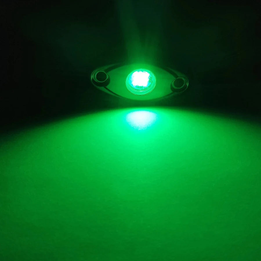 Waterproof 12V LED Rock Lights Kit Underbody Underglow Trail Rig Atmosphere Lamp for Car Truck ATV SUV Offroad Fender Neon Light