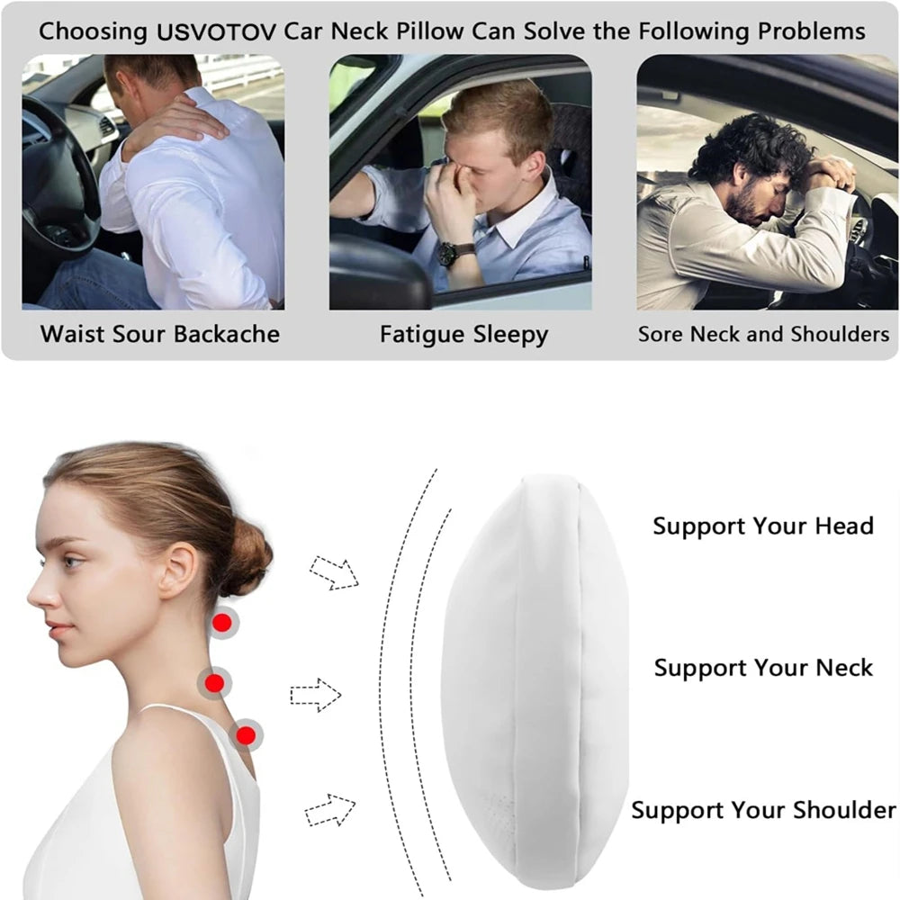 Car Headrest Pillow for Neck Support, Car Universal Neck Pillow for Tesla Hyundai Kia Toyota Volkswagen Renault Dacia Seat Honda