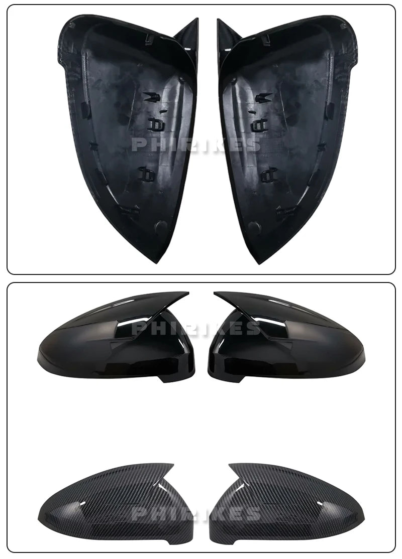 For Audi A4 A5 B9 Side Mirror Caps (Black Look) 2017 2018 2019 2020 2021 2022 S4 S5 RS5 allroad Quattro replace Covers ABT style