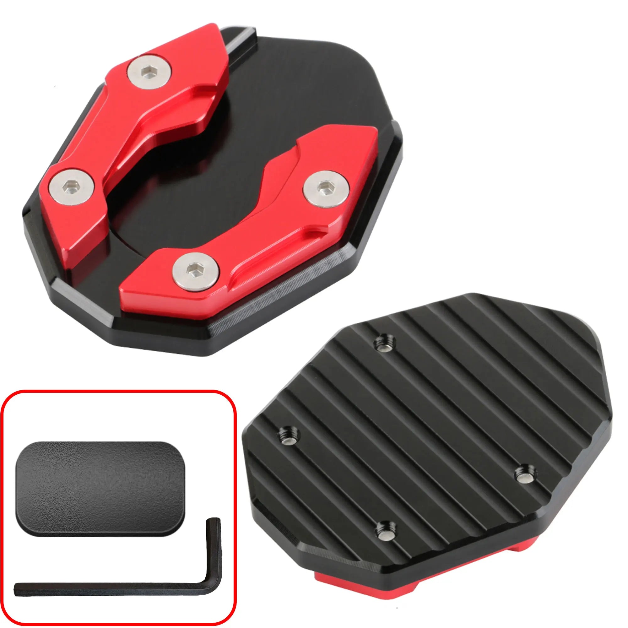 Motorcycle Kickstand Extender Foot Side Stand Extension Pad Support Plate Replacement,Side Parking Stand Foot Pad