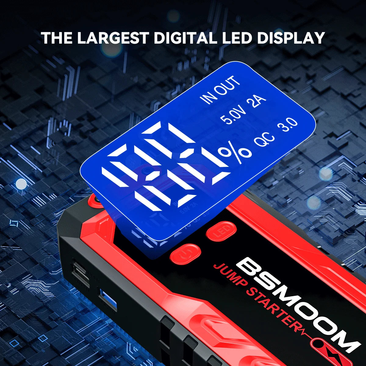 BSMOOM 7000A Car Jump Starter Big Power Bank Car Battery Booster 12V Car Starting Device for Petrol 9.0L Diesel 8.0L