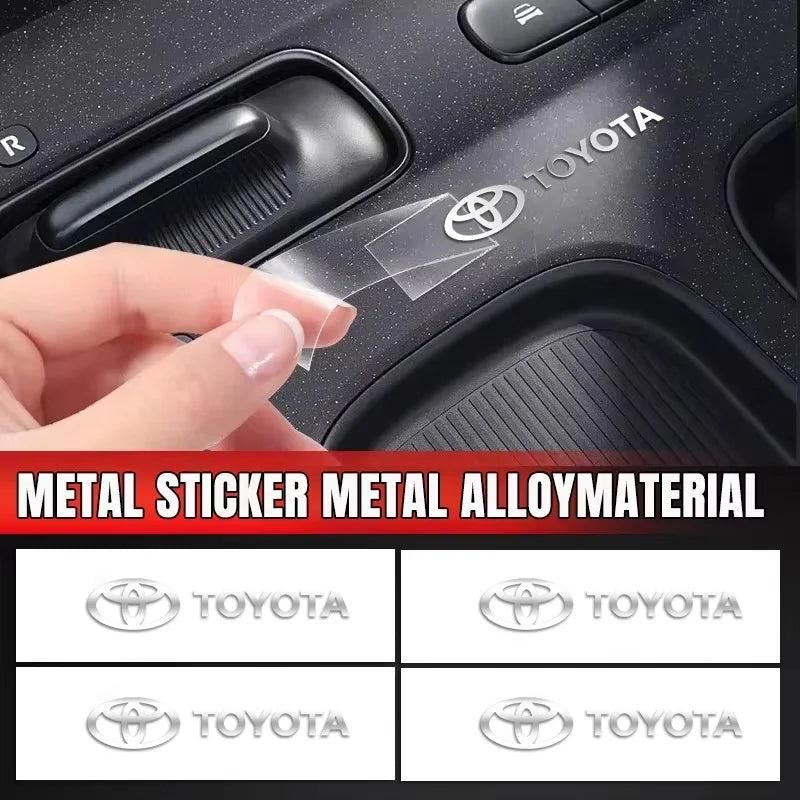 Metal Creative Car Emblem Badge Waterproof Dirt-proof Stickers For Toyota Corolla Camry RAV4 Yaris Hilux Crown TRD prius