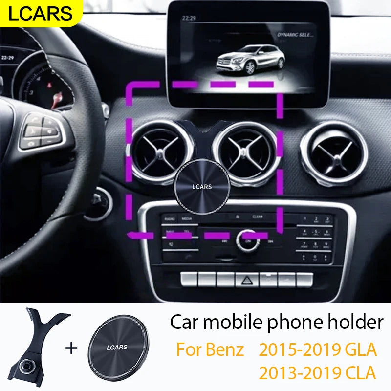Magnetic Car Phone Mount Holder Anti Shake Base Fit For Mercedes Benz GLA 2015-2019 & CLA 2013-2019 Models for All Smartphones