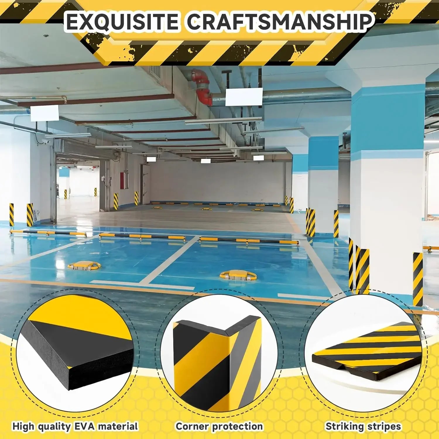 Garage Wall Protector Strong Foam Corner Guard Door Bumper Guard Foam Wall Corner Guard Car Sticker Reflective Eva Corner Guard