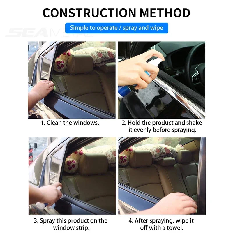 KMIND Car Window Track Lubricant 100ML Rubber Door Rubber Strip Car Softening Maintenance Eliminates Noise Products Repair Tool