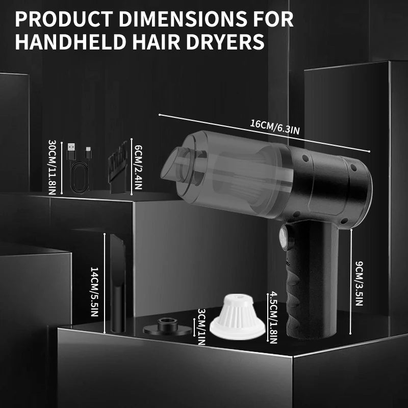 3-in-1 Vacuum Cleaner USB Charging Portable Suction And Blowing Function for Small Car And Household Use