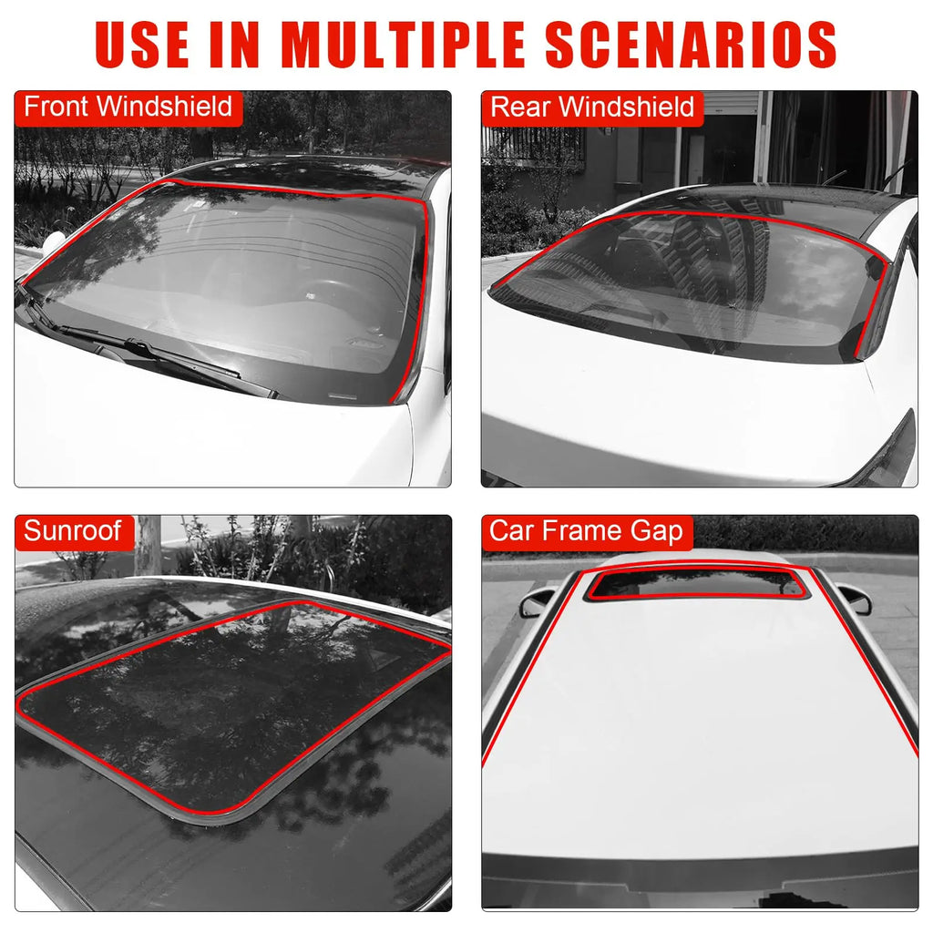 Windshield Sealing Strip Front and Rear Windows Roof Waterproof and Dustproof Rubber Strip Noise Sealing Strip for Car Sunroofs