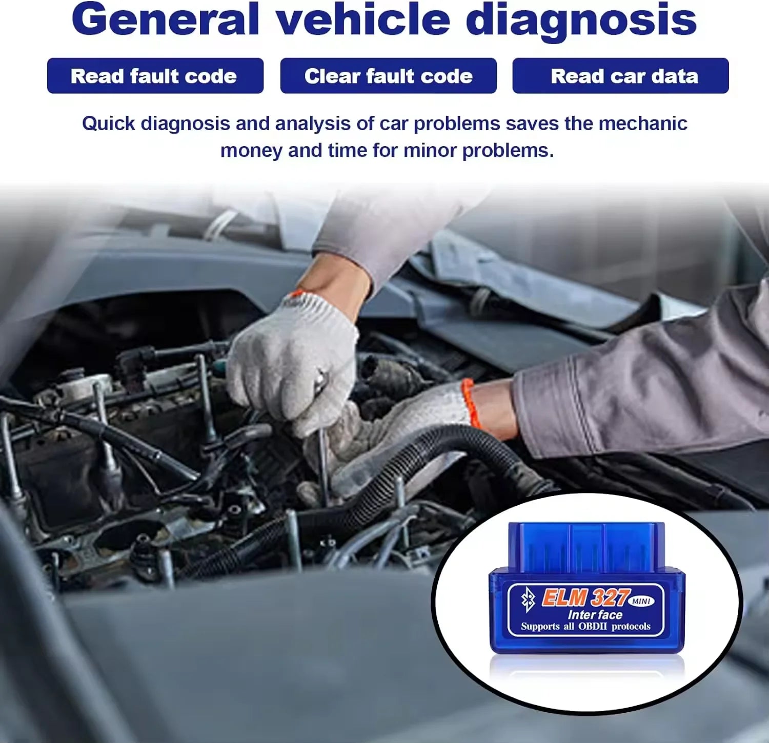 Mini Eml327 V2.1 OBD 2 Bluetooth Car Diagnostic-Tools For Android/Windows Scanner Code Support Smart Scan Tool ODB2 Scanner Tool