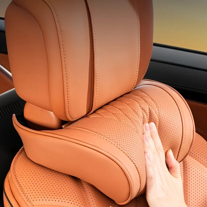 Luxury Nappa Headrest: Ultra-Soft, Breathable Neck Support for Long Drives & Office Comfort. Premium Durable Material.