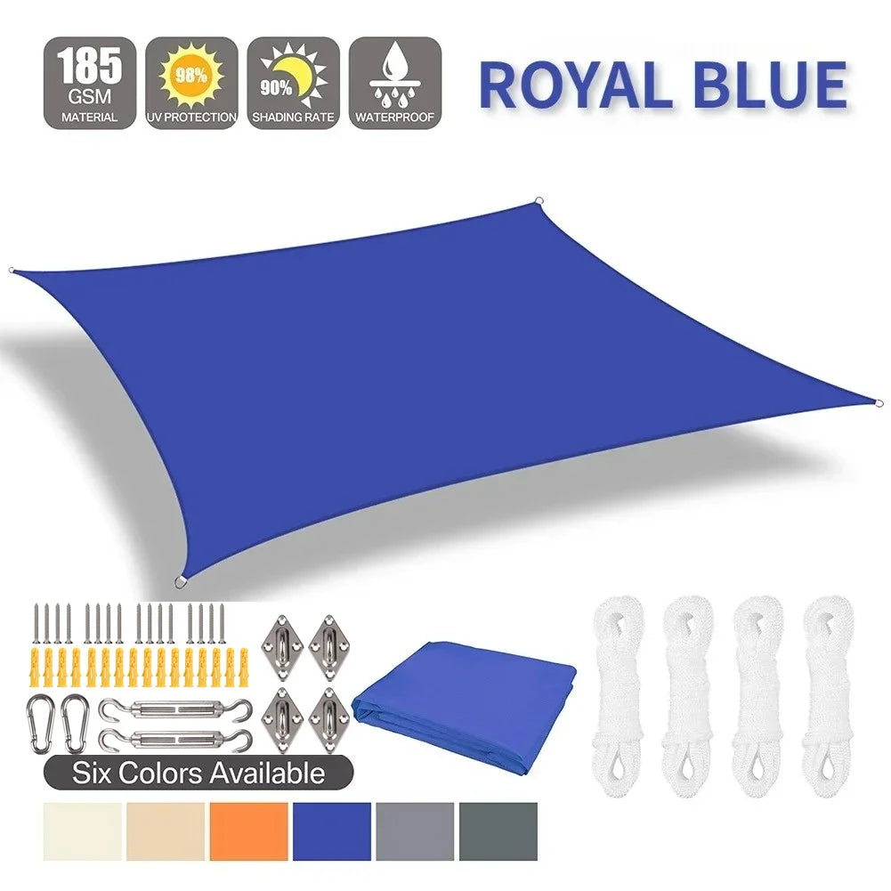 2x3/3x4/4x5/5x6M Sun Shade Sail Waterproof Outdoor Square Rectangle Garden Patio UV Block Party Canopy Pool Camp Awning Shelter