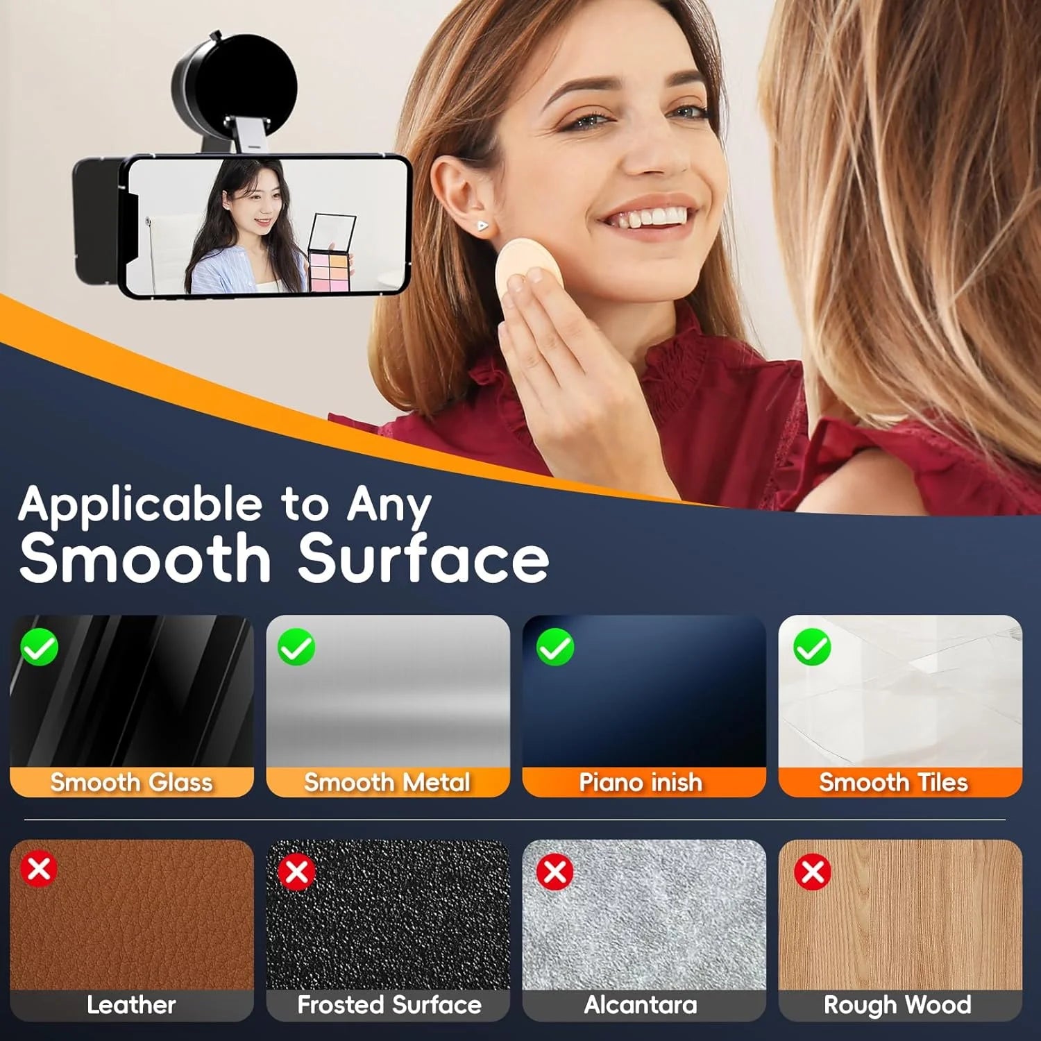 2025 New Model 360-Degree Rotating Aluminum Alloy Magnetic Vacuum Suction Cup Car Phone Holder, Portable New Design