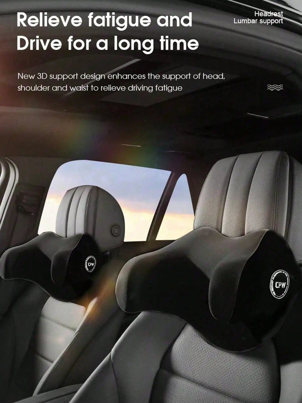 1pc Car Headrest, Neck Pillow for Preventing Neck Tilting, In-car Supplies, Side Support for Adults and Children, U-shaped Memor