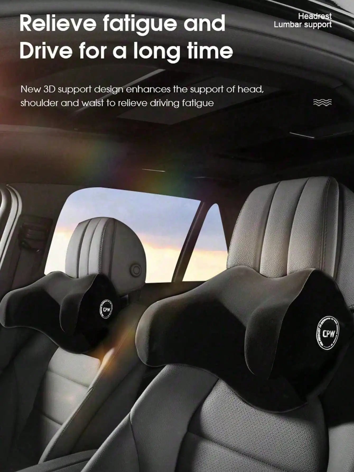 1pc Car Headrest, Neck Pillow for Preventing Neck Tilting, In-car Supplies, Side Support for Adults and Children, U-shaped Memor