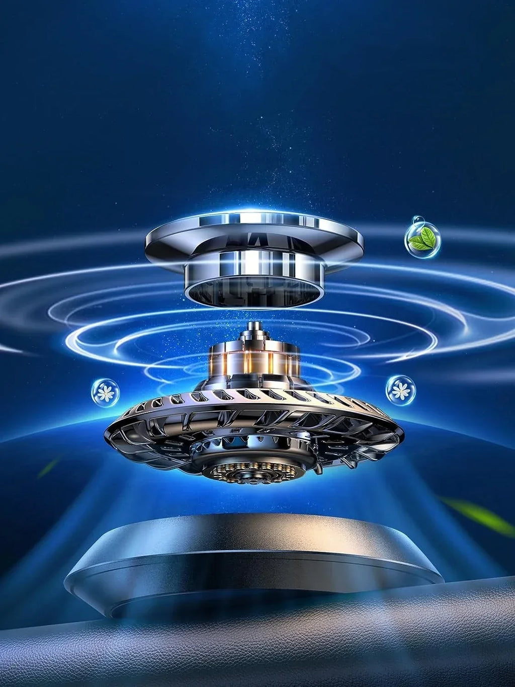 Solar Powered Car Aromatherapy Solar automatic rotation Car Air Freshener Fragrance Car Ornaments Car Diffuser for Essential Oil