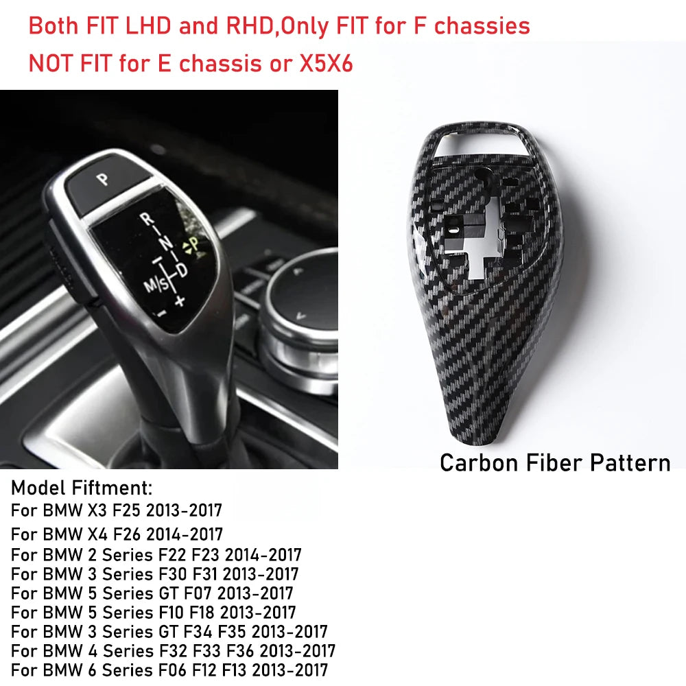 Interior Replacement Gear Shift Knob Cover For BMW F30 F31 F32 F33 F34 F36 F07 F10 F11 F12 F06 Gear Shifter Lever Head Panel