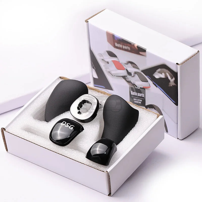 Leather Gear Shift Knob for Skoda Octavia/Superb/Fabia/Yeti 2010-2020 - DSG Side Cover & Interior Accessories Set OEM Fitment