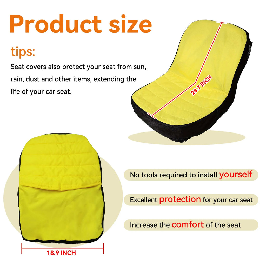 Riding Lawn Mower Cushioned Seat Cover LP92334 for John Deere Mower Tractor & Gator Weatherproof Seats up to 18" High Oxford 300