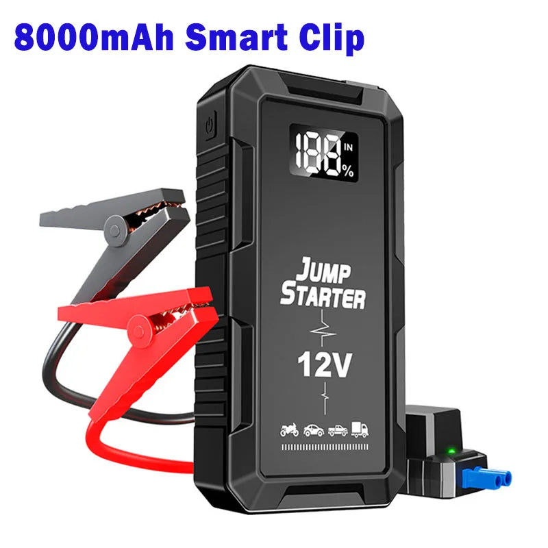 8000mAh Jump Starter Car Power Bank 12V Portable Charger Car Booster Auto Starting Device Emergency Car Battery Starter