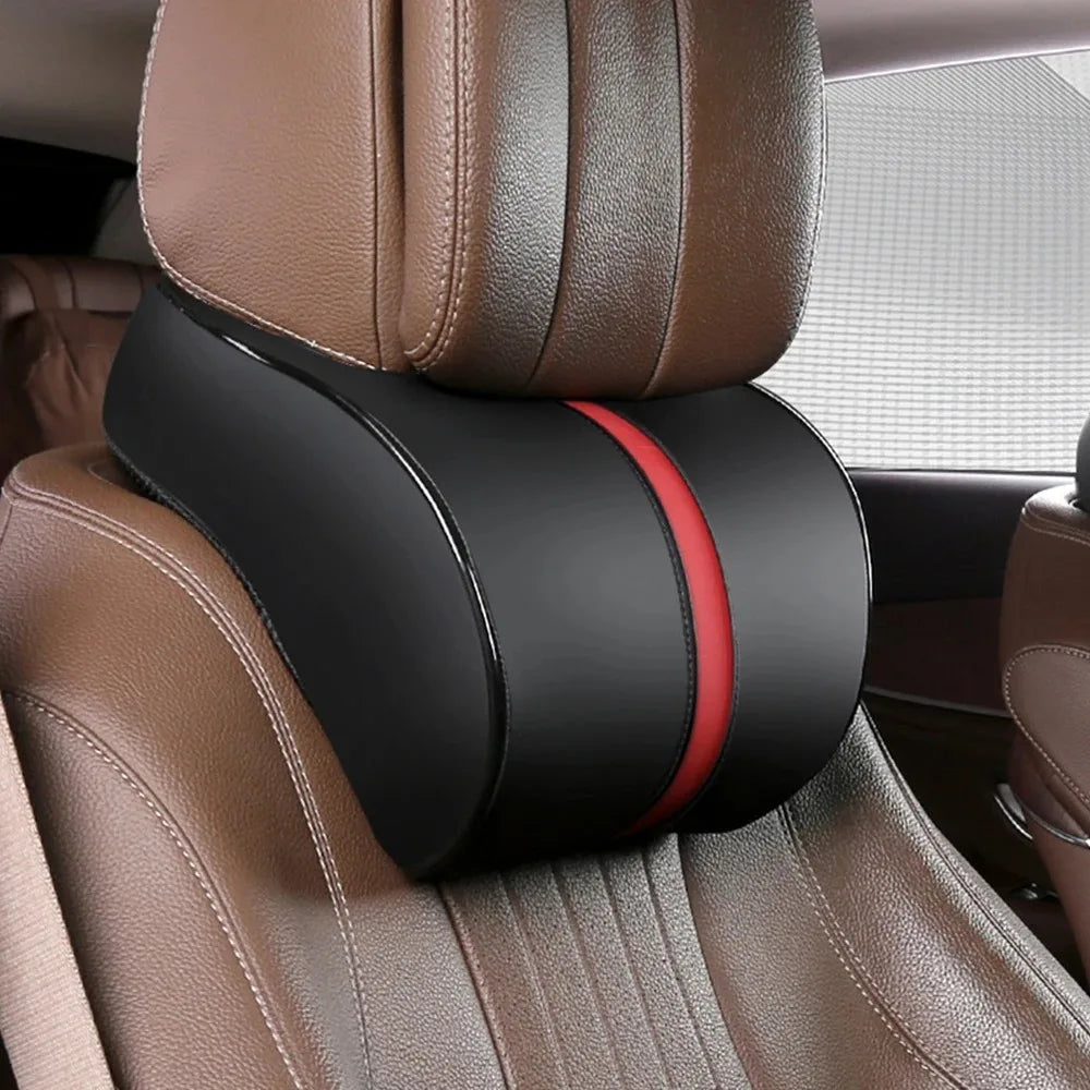 PU Leather Car Headrest Breathable Head Neck Rest Pillow Memory Foam Car Seat Head Support Pillow Neck Cushion Car Accessories