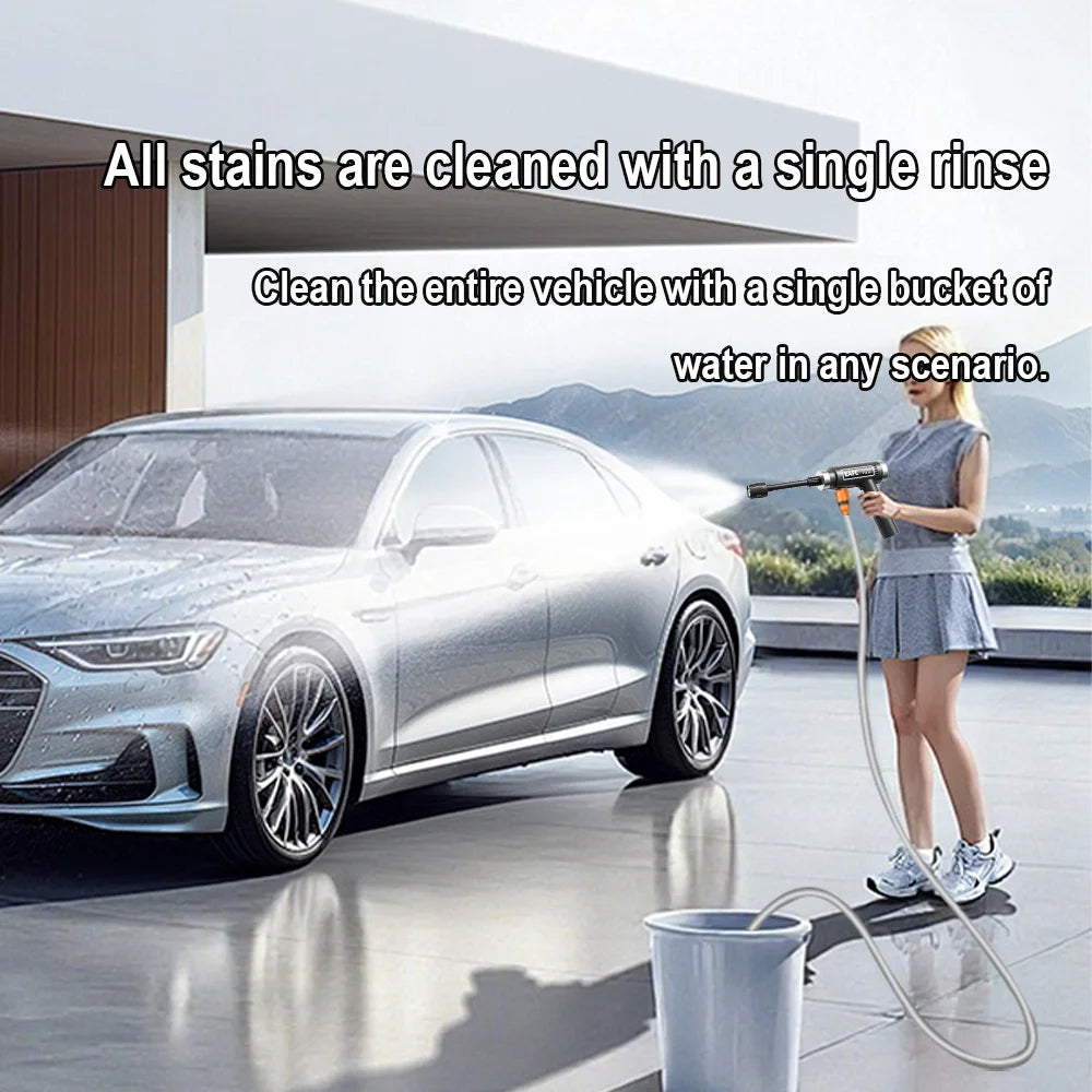 EAFC Wireless High Pressure Car Washing Machine Bedlt-In Battery Rechargeable Electric Car Washer Portable Water Gun Kit Cleaner