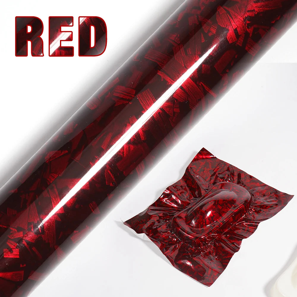 50/30cm*300cm High Glossy Black Gold Silver Red Forged Carbon Fiber Vinyl Wrap Film on the Hood Adhesive Vinyl for Car Stickers