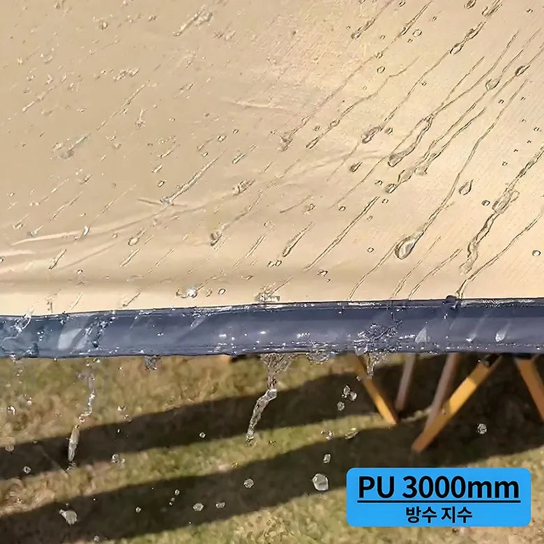 Lightweight 3x4M Hexagonal Camping Tarp Waterproof Awning Sun Shelter Outdoor Canopy for Hiking Beach Picnic Travel